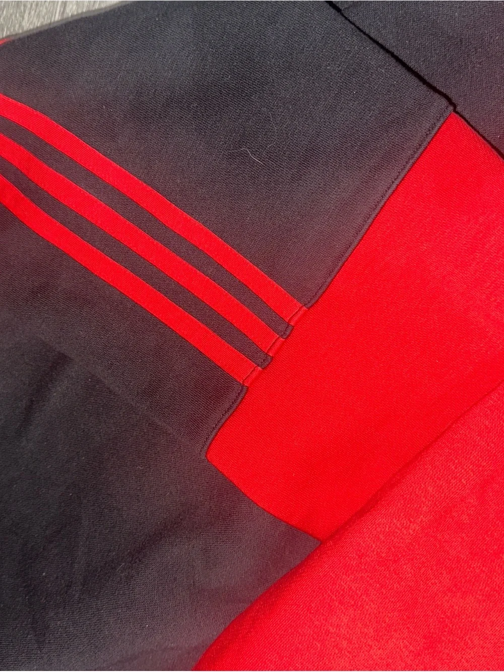 adidas Black and Red Logo Pullover Hoodie